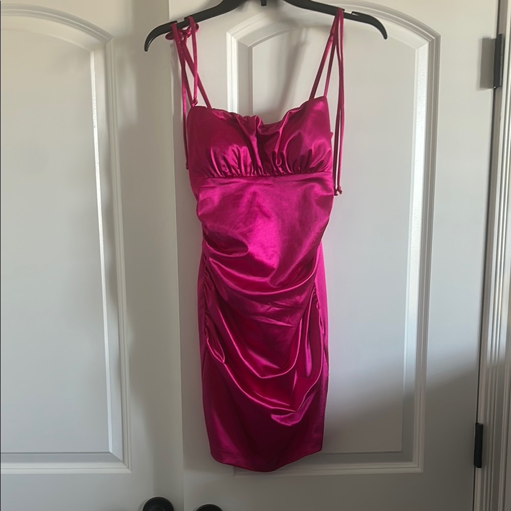 Elegant Pink Satin Dress